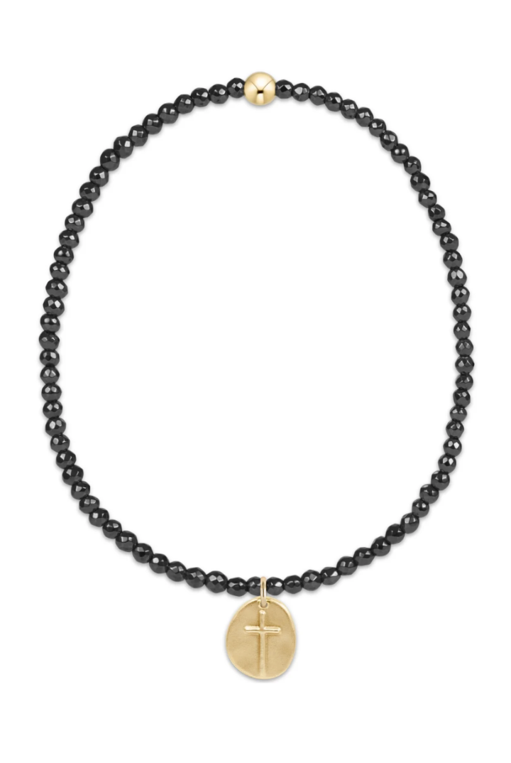 enewton: Faceted Hematite 2mm Bracelet-Inspire Small Gold Charm-7- Jewelry-ENEWTON-Usher & Co - Women's Boutique Located in Atoka, OK and Durant, OK