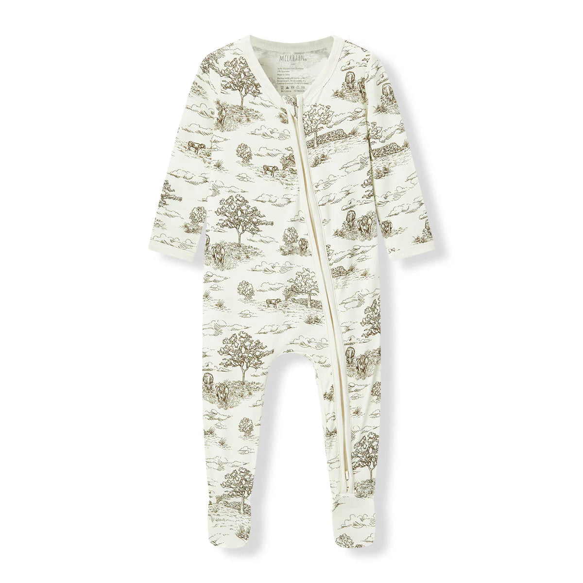 Footed Romper-Country Toile-12- Baby/Kids/Men-Milkbarn-Usher & Co - Women's Boutique Located in Atoka, OK and Durant, OK
