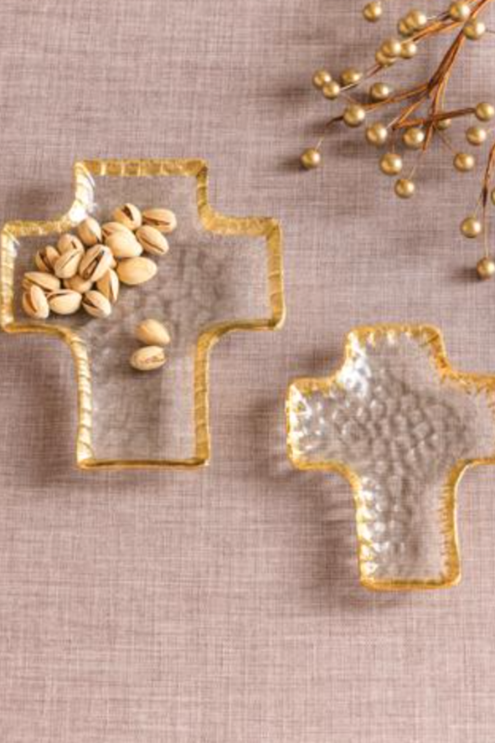 Glass Cross Tidbit Tray-11- Gift/Home-MUD PIE-Usher & Co - Women's Boutique Located in Atoka, OK and Durant, OK