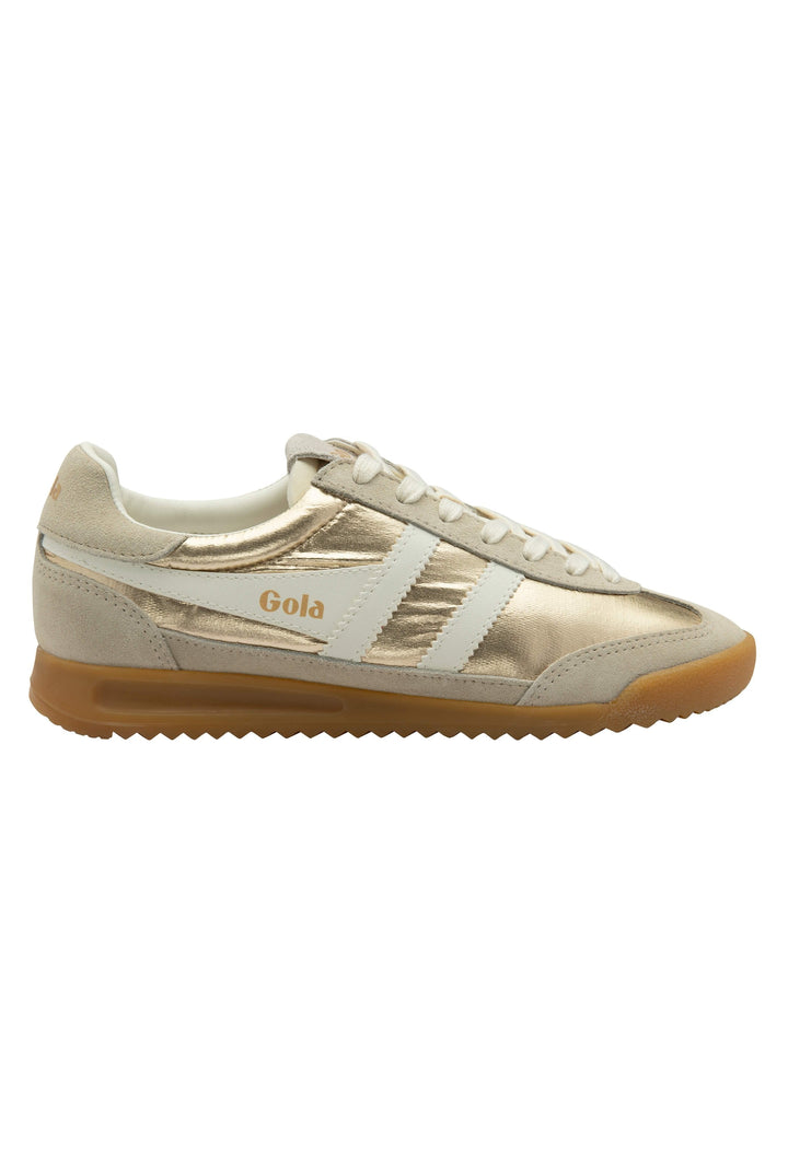 Gola: Women's Firefly Metallic Trainer - Gold / Off White-9- Shoes-Gola-Usher & Co - Women's Boutique Located in Atoka, OK and Durant, OK