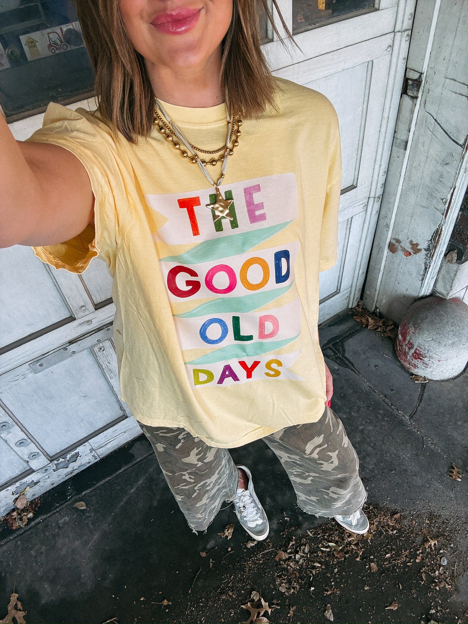 Good Old Days Tee-1- Tops-Etta + East-Usher & Co - Women's Boutique Located in Atoka, OK and Durant, OK