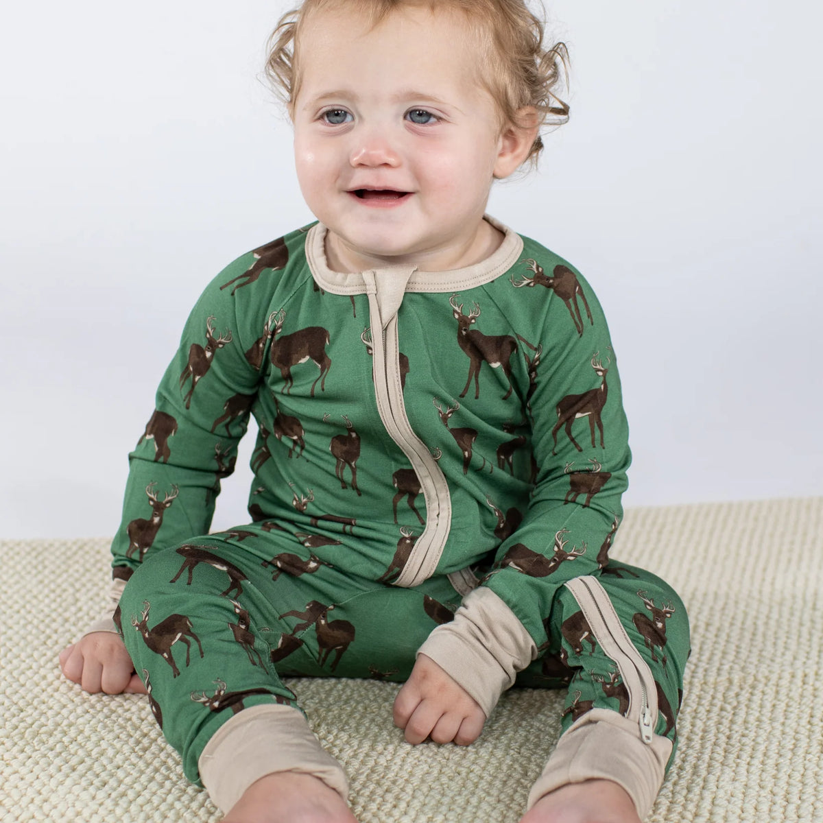 Goosies PJ LS Zip Gingham in Cottage Blue main image 0