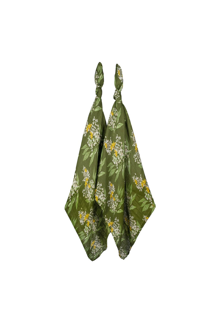 Milkbarn: Bamboo Burp Cloths - Green Floral-12- Baby/Kids/Men-Milkbarn-Usher & Co - Women's Boutique Located in Atoka, OK and Durant, OK