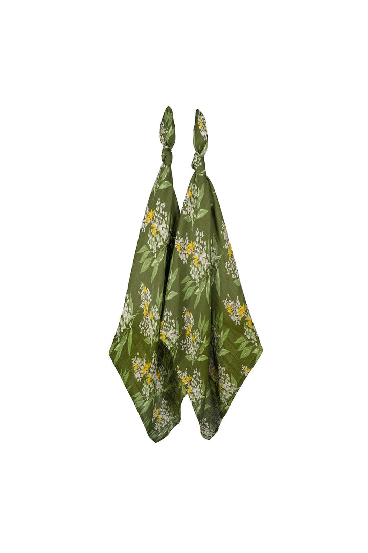 Milkbarn: Bamboo Burp Cloths - Green Floral-12- Baby/Kids/Men-Milkbarn-Usher & Co - Women's Boutique Located in Atoka, OK and Durant, OK