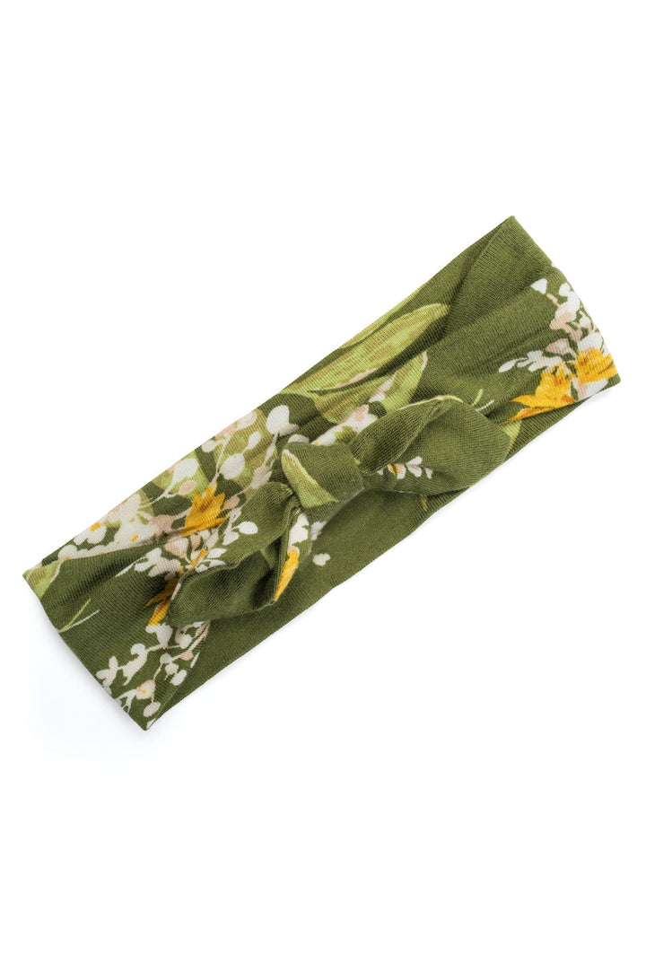 Milkbarn: Bamboo Headband - Green Floral-12- Baby/Kids/Men-Milkbarn-Usher & Co - Women's Boutique Located in Atoka, OK and Durant, OK
