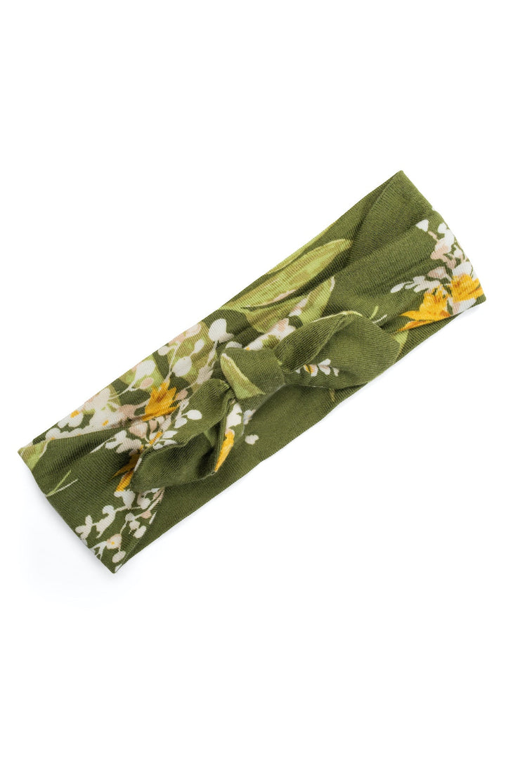Milkbarn: Bamboo Headband - Green Floral-12- Baby/Kids/Men-Milkbarn-Usher & Co - Women's Boutique Located in Atoka, OK and Durant, OK