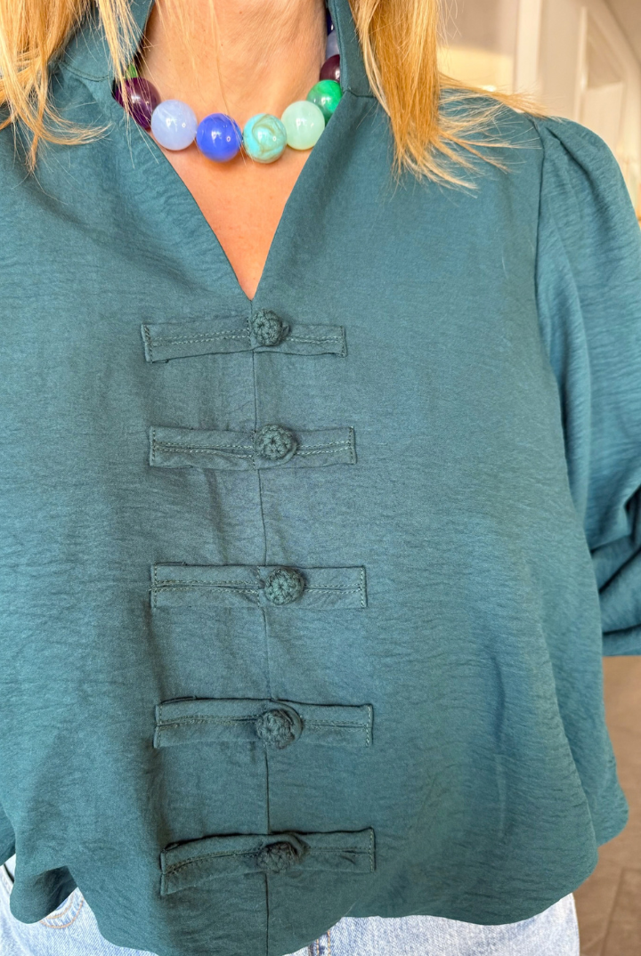 Timeless Romance Top-Green-1- Tops-ENTRO-Usher & Co - Women's Boutique Located in Atoka, OK and Durant, OK