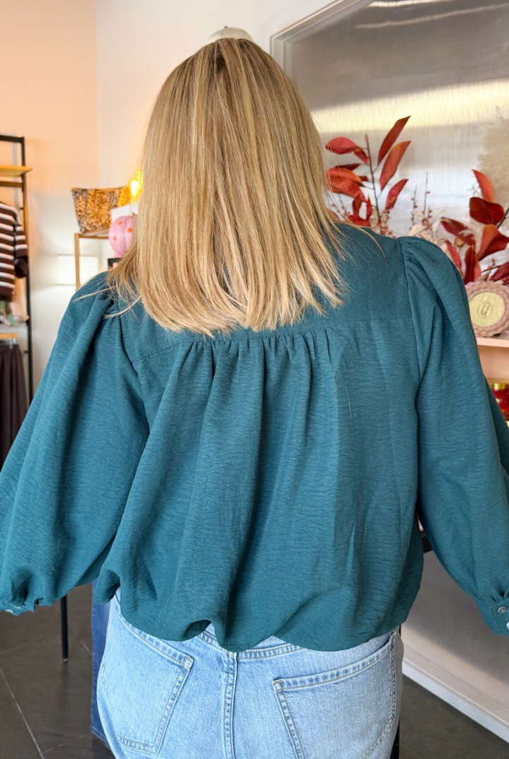 Timeless Romance Top-Green-1- Tops-ENTRO-Usher & Co - Women's Boutique Located in Atoka, OK and Durant, OK