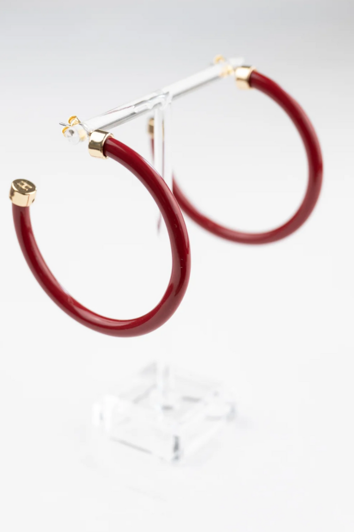 Hoo Hoops: Burgundy-14-DISTRESSED-Hoo Hoops-Usher & Co - Women's Boutique Located in Atoka, OK and Durant, OK