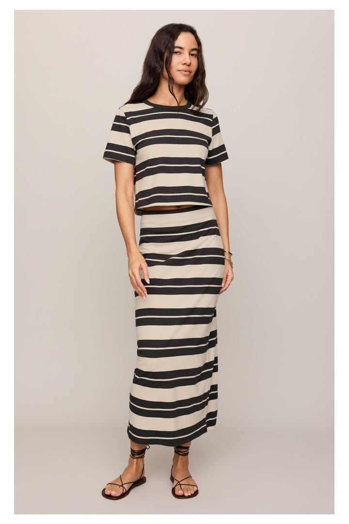 Z Supply: Stellan Striped Tee - Ash Black-1- Tops-Z Supply-Usher & Co - Women's Boutique Located in Atoka, OK and Durant, OK