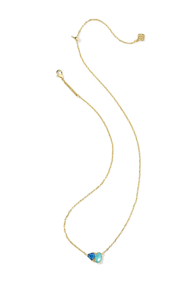 Kendra Scott: Tatum Necklace-Gold Light Blue Mix-7- Jewelry-Kendra Scott-Usher & Co - Women's Boutique Located in Atoka, OK and Durant, OK