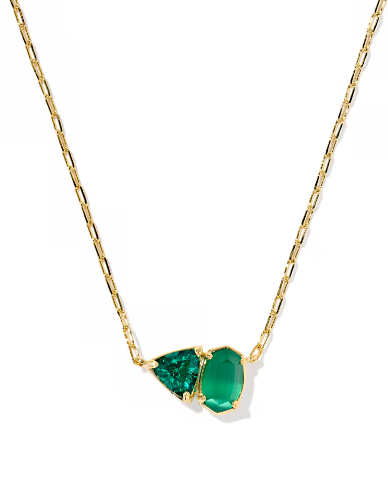 Kendra Scott: Tatum Necklace-Gold Dark Green Mix-7- Jewelry-Kendra Scott-Usher & Co - Women's Boutique Located in Atoka, OK and Durant, OK
