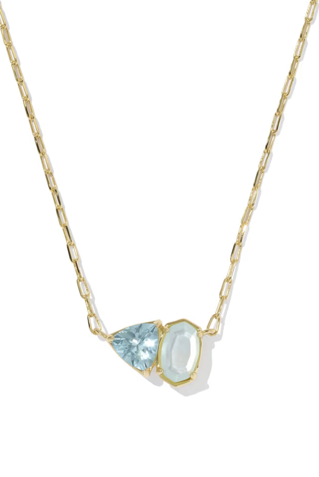 Kendra Scott: Tatum Necklace-Gold Light Blue Mix-7- Jewelry-Kendra Scott-Usher & Co - Women's Boutique Located in Atoka, OK and Durant, OK