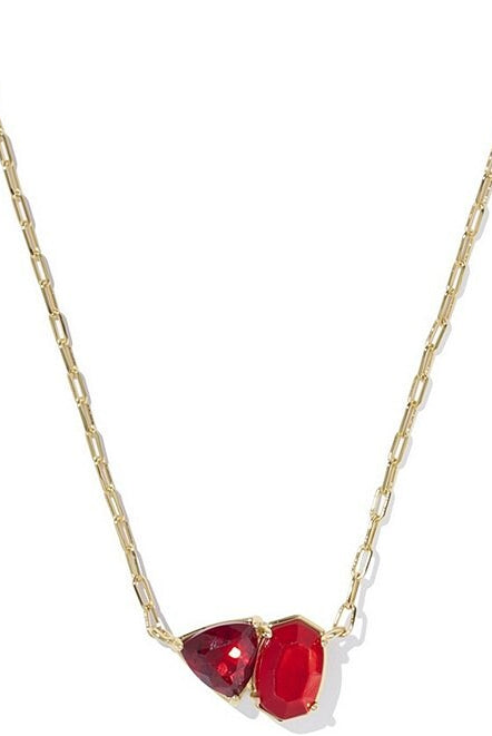 Kendra Scott: Tatum Necklace-Gold Red Mix-7- Jewelry-Kendra Scott-Usher & Co - Women's Boutique Located in Atoka, OK and Durant, OK