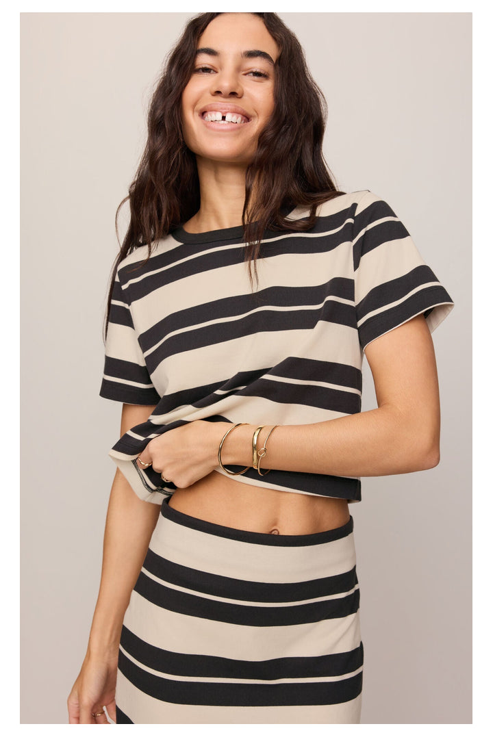 Z Supply: Stellan Striped Tee - Ash Black-1- Tops-Z Supply-Usher & Co - Women's Boutique Located in Atoka, OK and Durant, OK