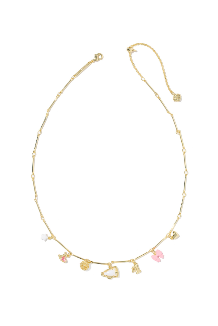 Kendra Scott: Cheer Charm Necklace-Gold Pink/White Mix-7- Jewelry-Kendra Scott-Usher & Co - Women's Boutique Located in Atoka, OK and Durant, OK