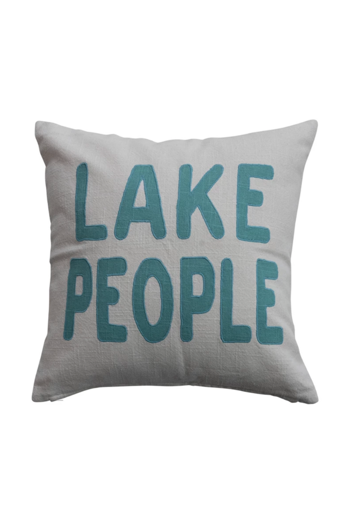 Lake People Pillow-11- Gift/Home-CREATIVE CO-OP-Usher & Co - Women's Boutique Located in Atoka, OK and Durant, OK
