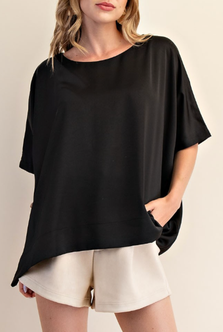 Leandra Top-Black-1- Tops-Glam-Usher & Co - Women's Boutique Located in Atoka, OK and Durant, OK