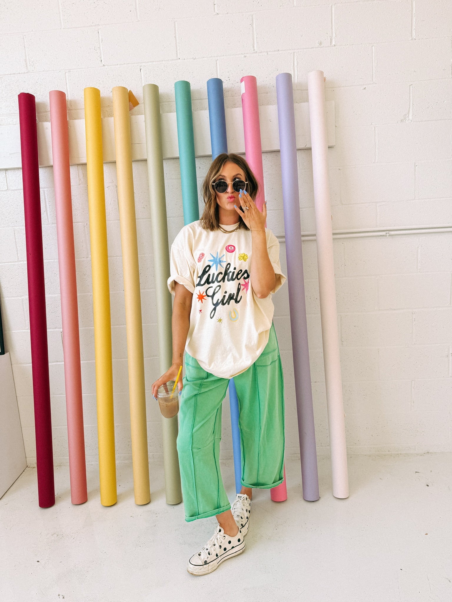 Luckiest Girl Tee-1- Tops-Etta + East-Usher & Co - Women's Boutique Located in Atoka, OK and Durant, OK