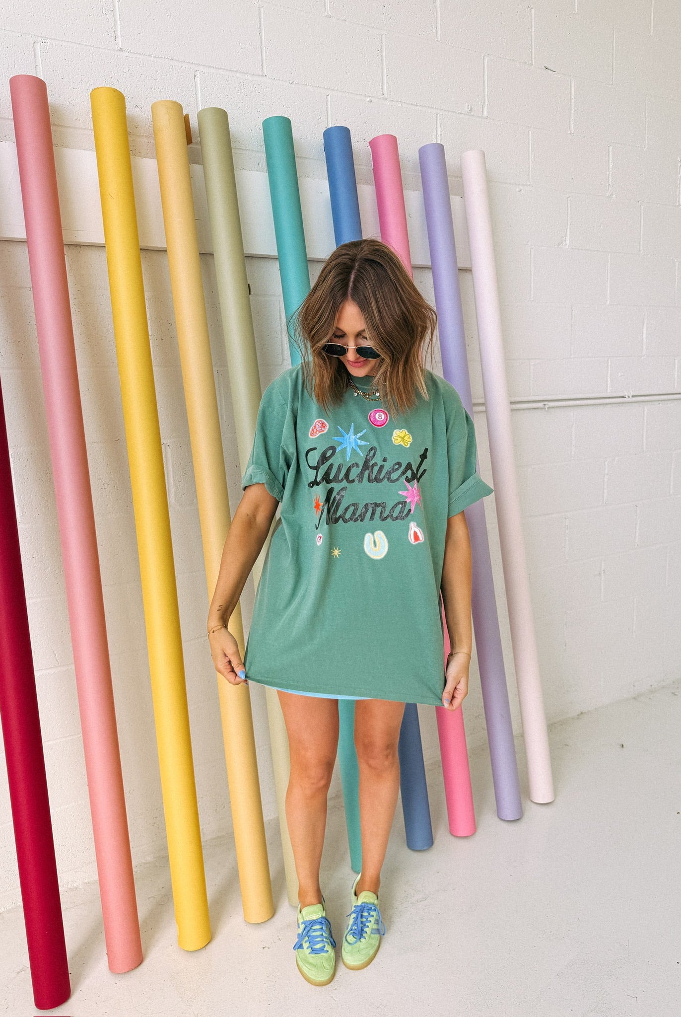 Luckiest Mama Tee-1- Tops-Etta + East-Usher & Co - Women's Boutique Located in Atoka, OK and Durant, OK