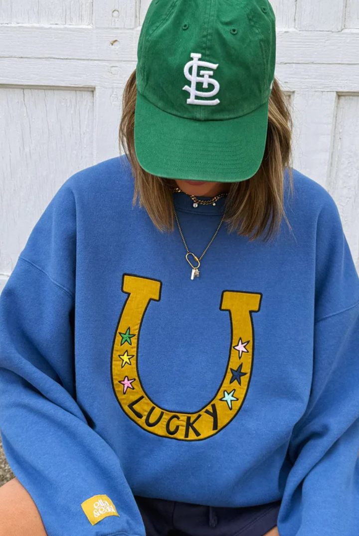Lucky You Sweatshirt-1- Tops-Etta + East-Usher & Co - Women's Boutique Located in Atoka, OK and Durant, OK
