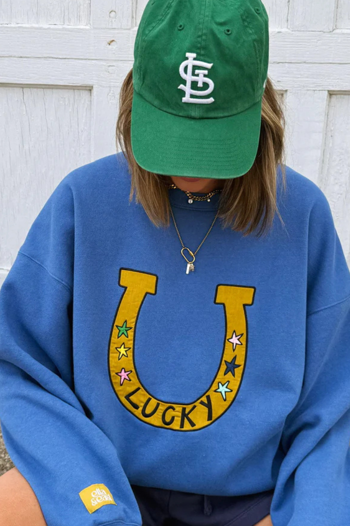 Lucky You Sweatshirt-1- Tops-Etta + East-Usher & Co - Women's Boutique Located in Atoka, OK and Durant, OK