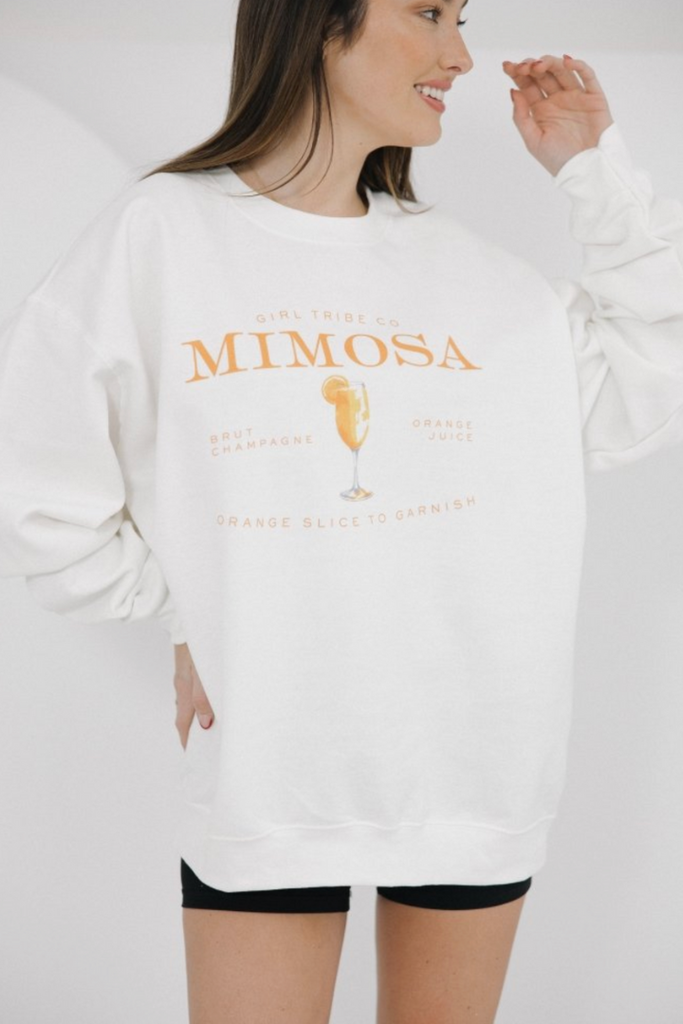 Mimosa Sweatshirt-Graphic Sweatshirts-Girl Tribe Co-Usher & Co - Women's Boutique Located in Atoka, OK and Durant, OK