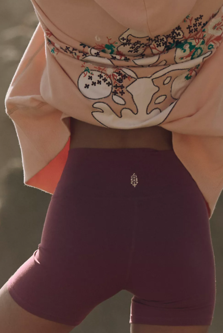 FP Movement: Never Better Biker Short-Clove-14-DISTRESSED-Free People Movement-Usher & Co - Women's Boutique Located in Atoka, OK and Durant, OK