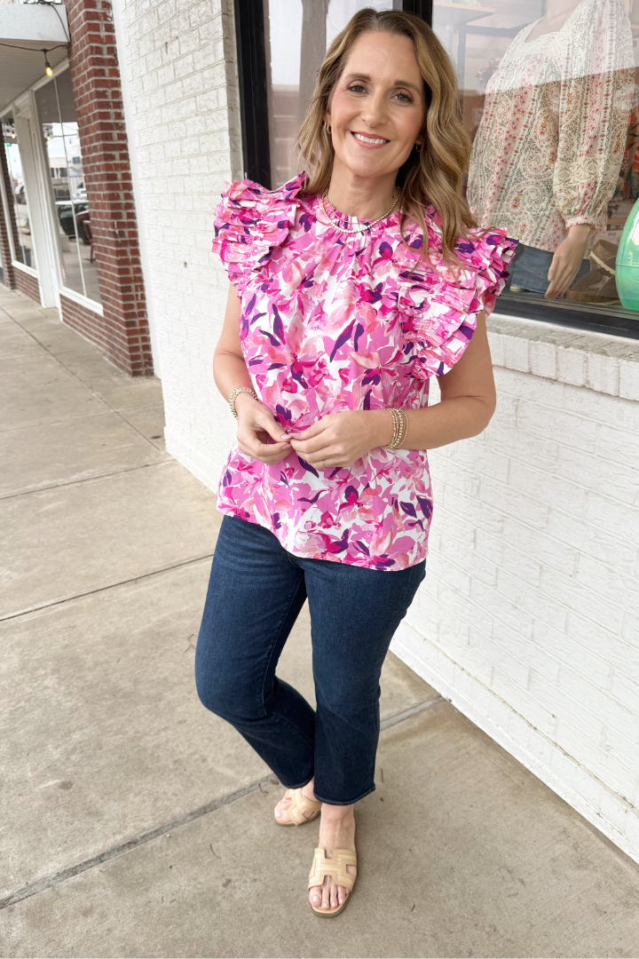 Nina Blouse-14-DISTRESSED-ENTRO-Usher & Co - Women's Boutique Located in Atoka, OK and Durant, OK