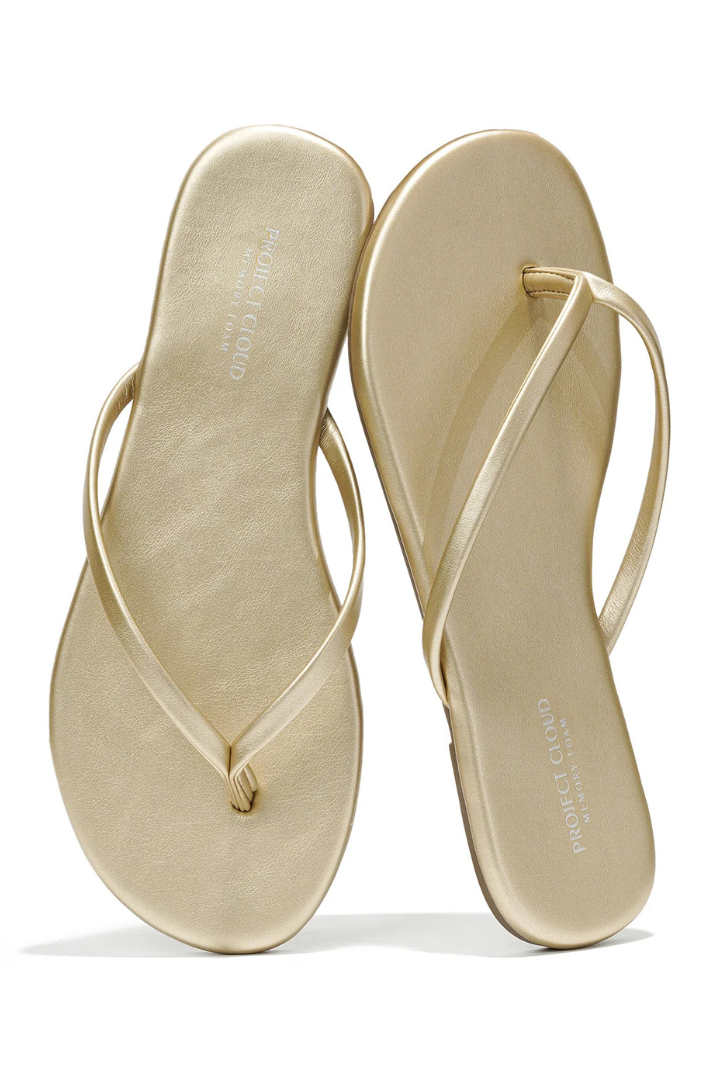 Project Cloud: Fountains Flip Flops-Gold-9- Shoes-Project Cloud-Usher & Co - Women's Boutique Located in Atoka, OK and Durant, OK