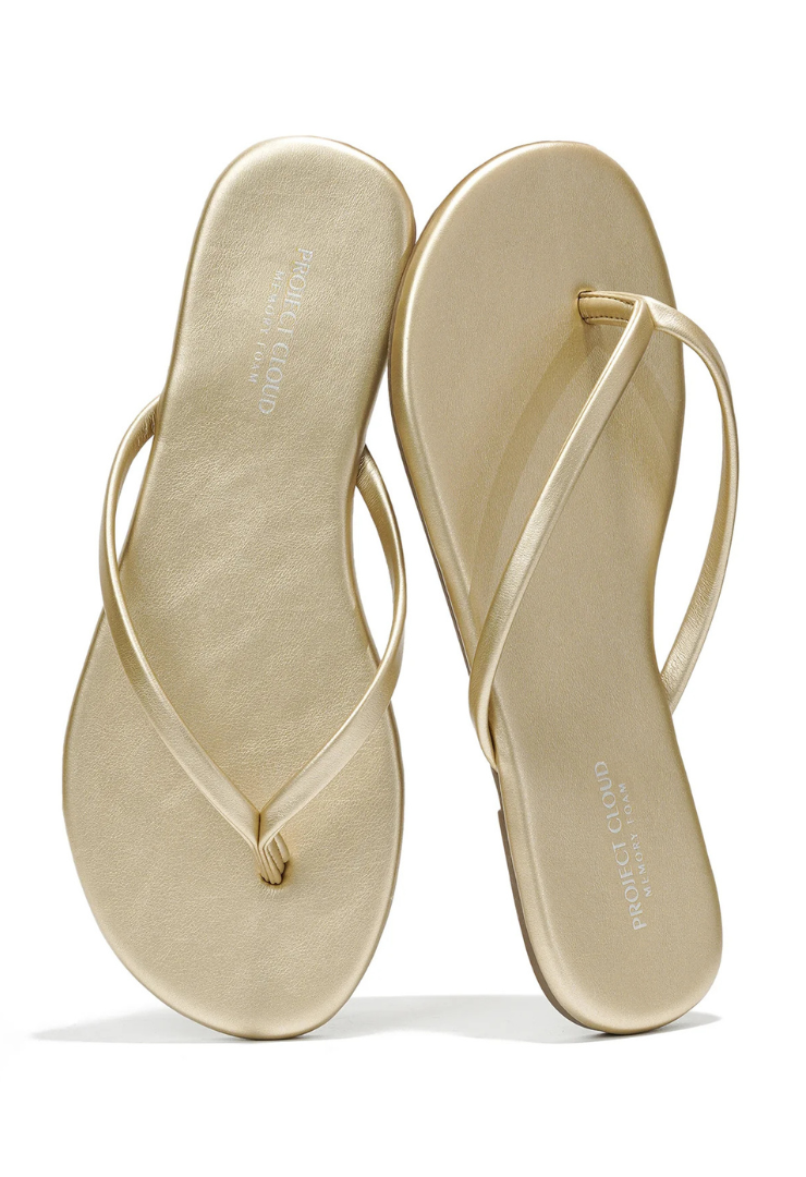 Project Cloud: Fountains Flip Flops-Gold-9- Shoes-Project Cloud-Usher & Co - Women's Boutique Located in Atoka, OK and Durant, OK