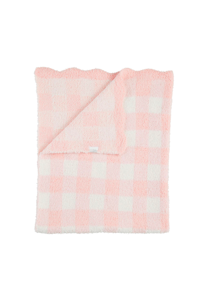 Gingham Chenille Blanket-Pink-12- Baby/Kids/Men-MUD PIE-Usher & Co - Women's Boutique Located in Atoka, OK and Durant, OK
