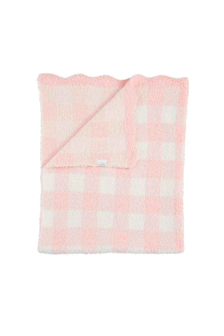 Gingham Chenille Blanket-Pink-12- Baby/Kids/Men-MUD PIE-Usher & Co - Women's Boutique Located in Atoka, OK and Durant, OK