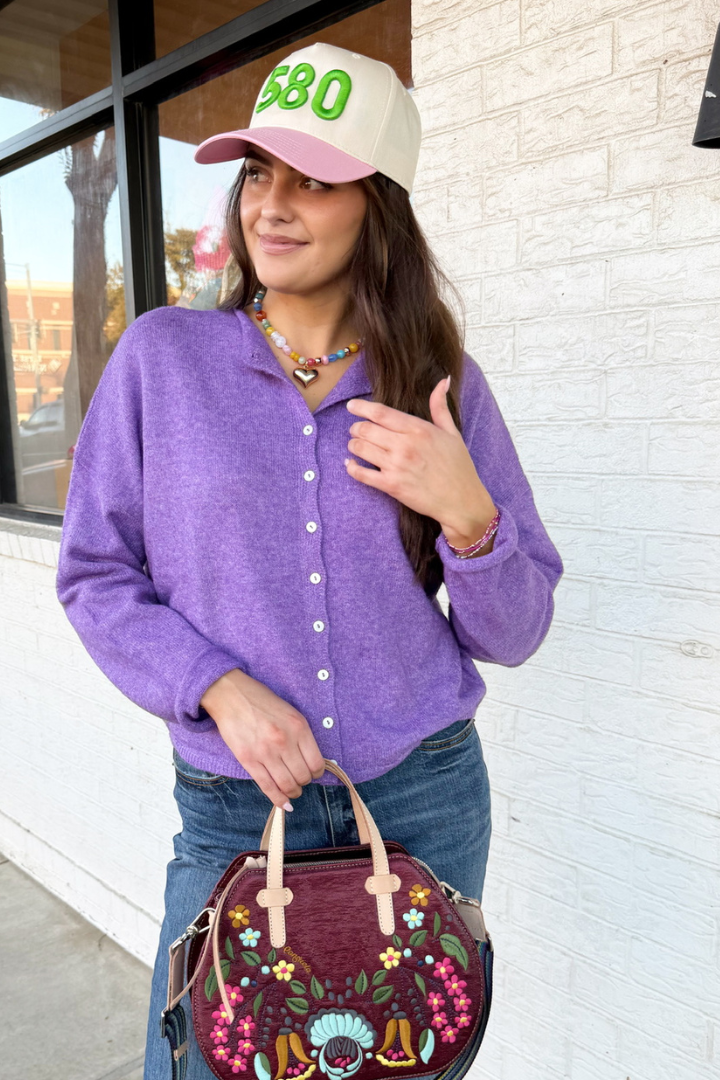 Piper Cardigan-Purple-1- Tops-Things Between-Usher & Co - Women's Boutique Located in Atoka, OK and Durant, OK