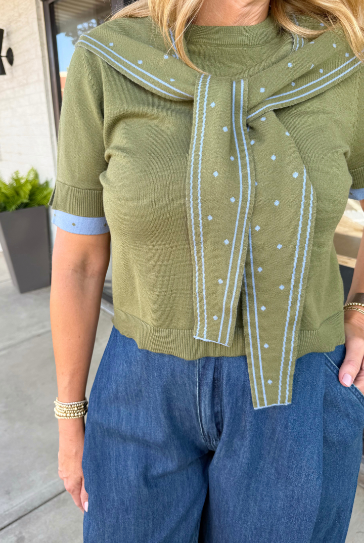 Prep Sweater-1- Tops-ENTRO-Usher & Co - Women's Boutique Located in Atoka, OK and Durant, OK