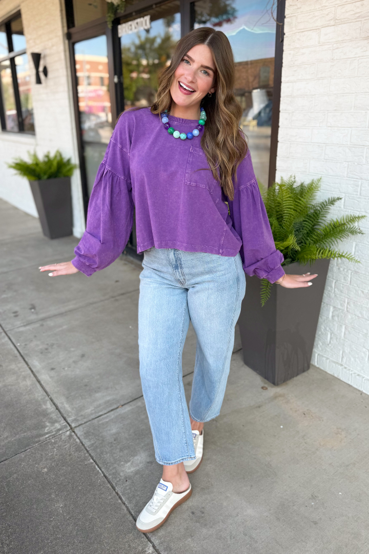 Azura Top-Plum-1- Tops-HYFVE-Usher & Co - Women's Boutique Located in Atoka, OK and Durant, OK