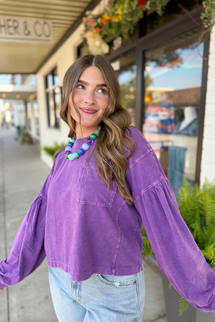 Azura Top-Plum-1- Tops-HYFVE-Usher & Co - Women's Boutique Located in Atoka, OK and Durant, OK