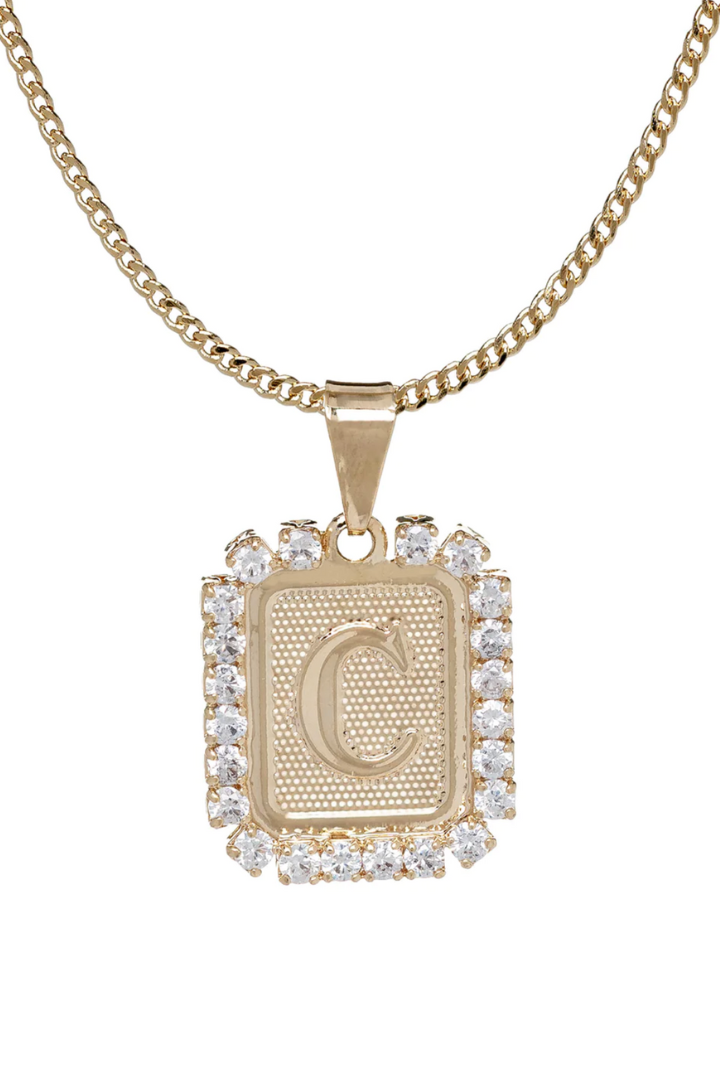 Royal Initial Necklace-14-DISTRESSED-BRACHA-Usher & Co - Women's Boutique Located in Atoka, OK and Durant, OK