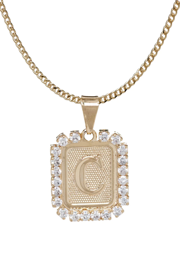 Royal Initial Necklace-14-DISTRESSED-BRACHA-Usher & Co - Women's Boutique Located in Atoka, OK and Durant, OK