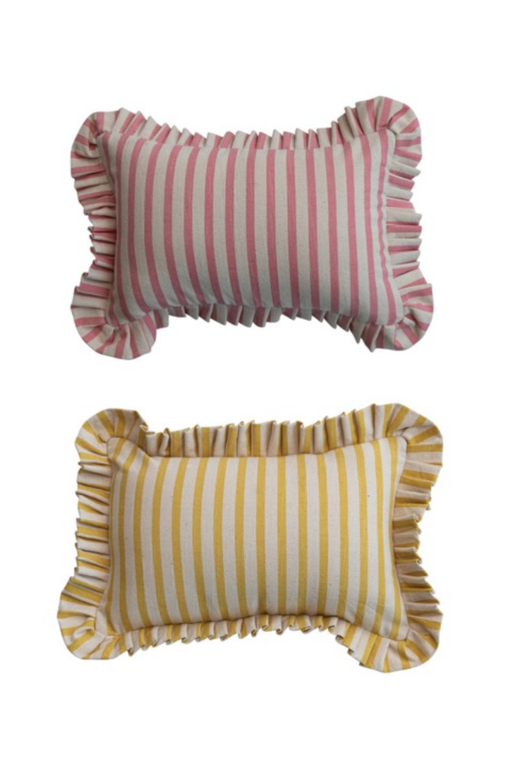 Ruffle Lumbar Pillow-11- Gift/Home-Hazel Mazel-Usher & Co - Women's Boutique Located in Atoka, OK and Durant, OK