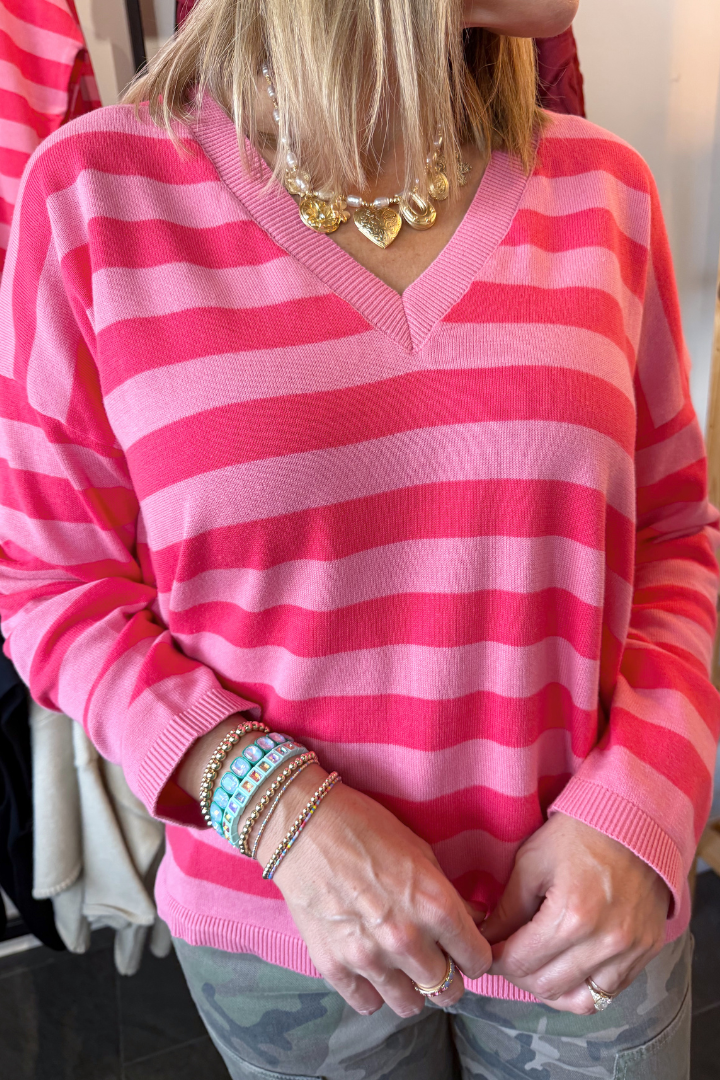 Sally Lightweight Stripe Sweater-1- Tops-Wishlist-Usher & Co - Women's Boutique Located in Atoka, OK and Durant, OK