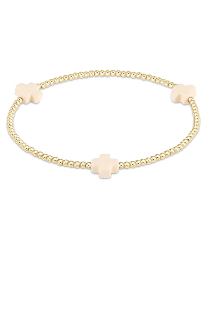 enewton: Signature Cross Small Gold Bracelet -2mm-7- Jewelry-ENEWTON-Usher & Co - Women's Boutique Located in Atoka, OK and Durant, OK