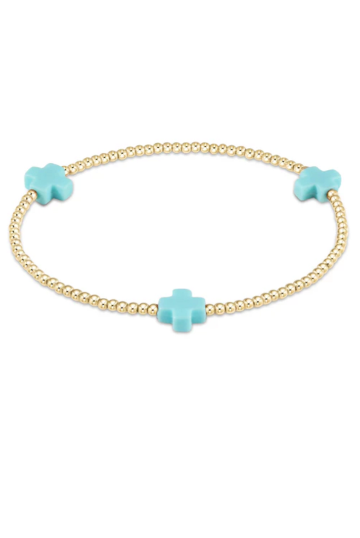 enewton: Signature Cross 2mm Gold Bracelet-7- Jewelry-ENEWTON-Usher & Co - Women's Boutique Located in Atoka, OK and Durant, OK