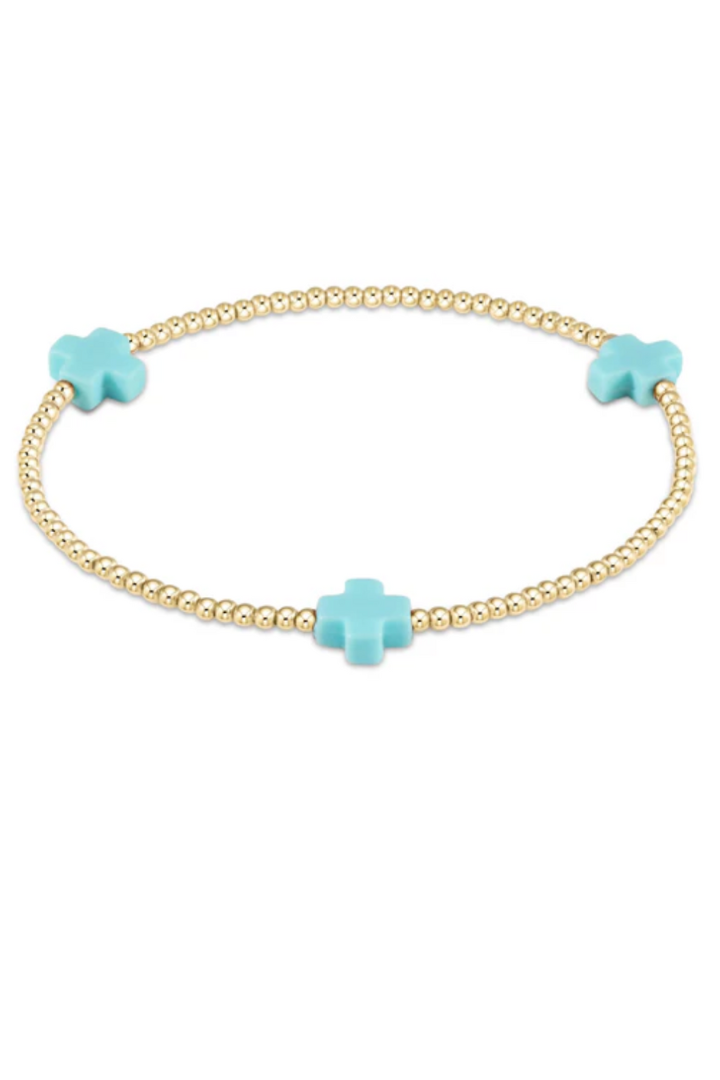 enewton: Signature Cross 2mm Gold Bracelet-7- Jewelry-ENEWTON-Usher & Co - Women's Boutique Located in Atoka, OK and Durant, OK