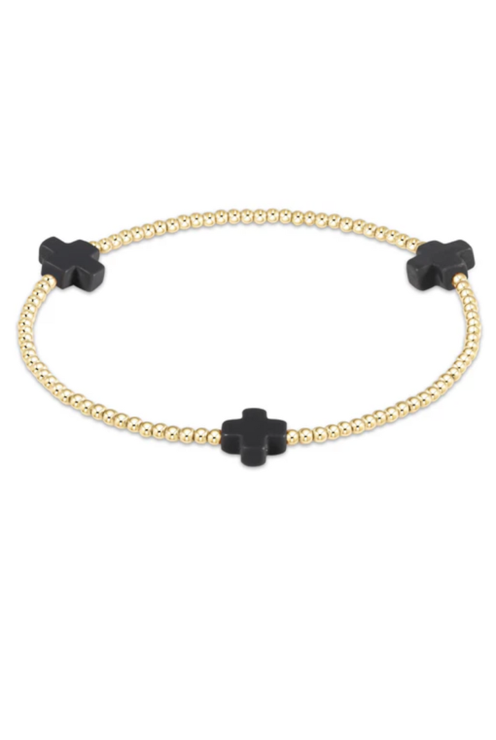 enewton: Signature Cross Small Gold Bracelet -2mm-7- Jewelry-ENEWTON-Usher & Co - Women's Boutique Located in Atoka, OK and Durant, OK