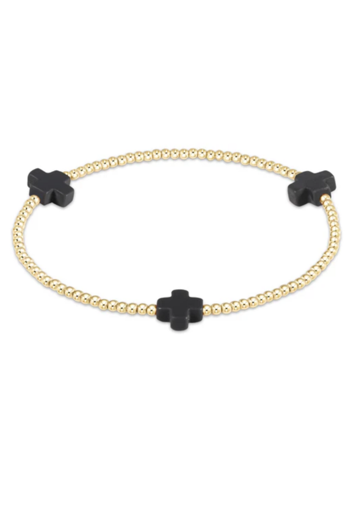 enewton: Signature Cross Small Gold Bracelet -2mm-7- Jewelry-ENEWTON-Usher & Co - Women's Boutique Located in Atoka, OK and Durant, OK