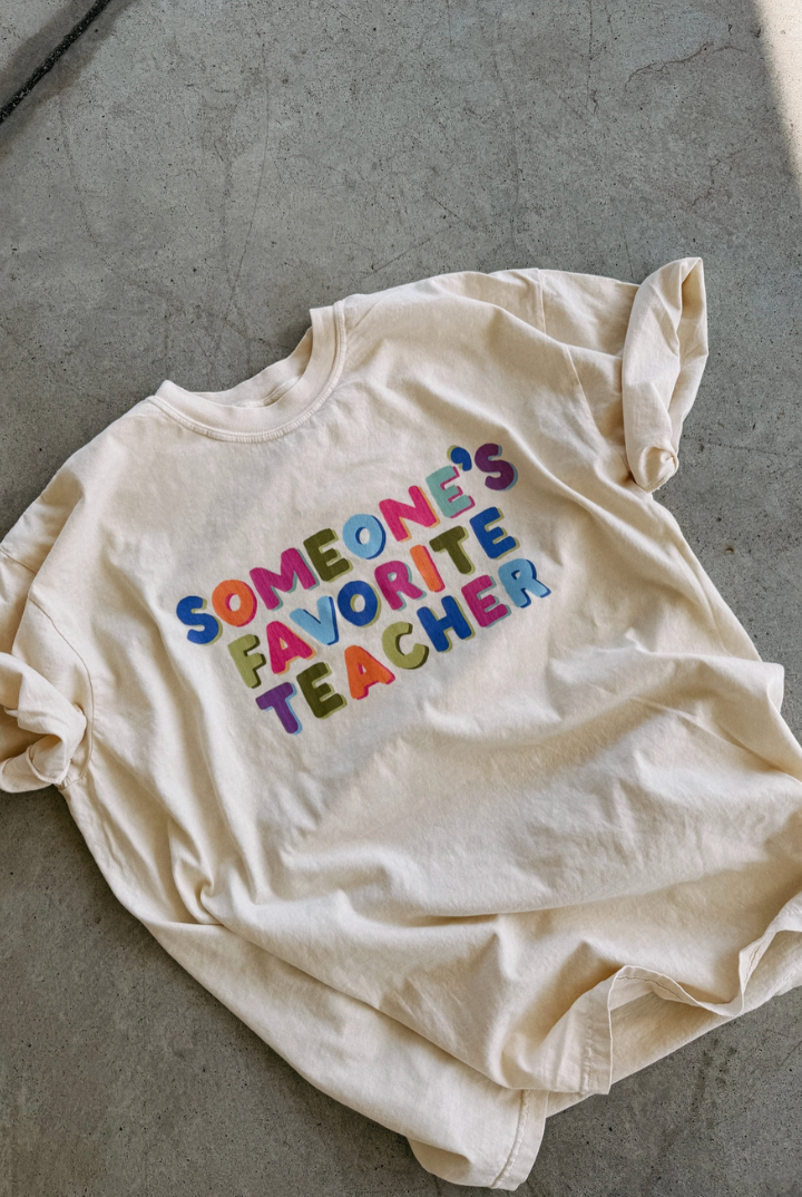 Someone's Favorite Teacher Tee-1- Tops-Etta + East-Usher & Co - Women's Boutique Located in Atoka, OK and Durant, OK