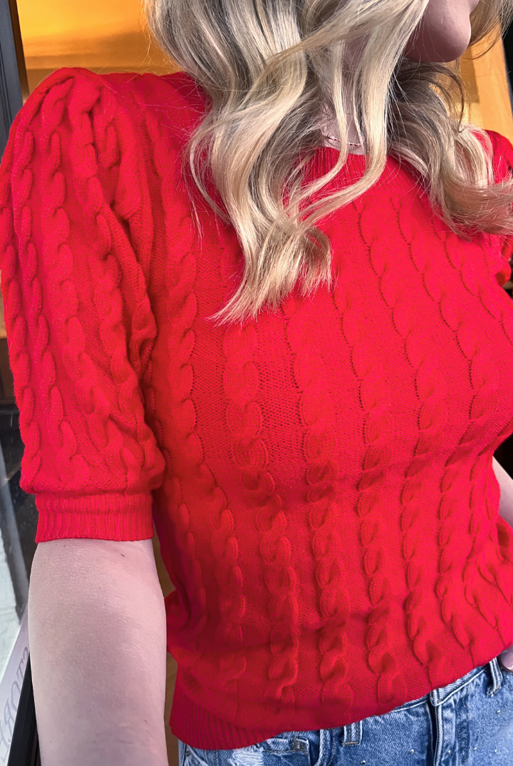 Sweeter Cable Knit Sweater Top-14-DISTRESSED-VINE & LOVE-Usher & Co - Women's Boutique Located in Atoka, OK and Durant, OK