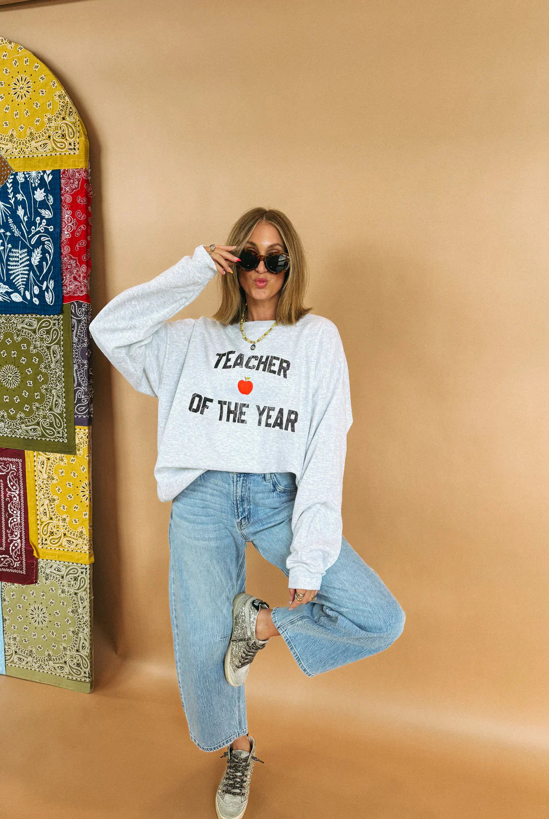 Teacher of the Year Sweatshirt-1- Tops-Etta + East-Usher & Co - Women's Boutique Located in Atoka, OK and Durant, OK