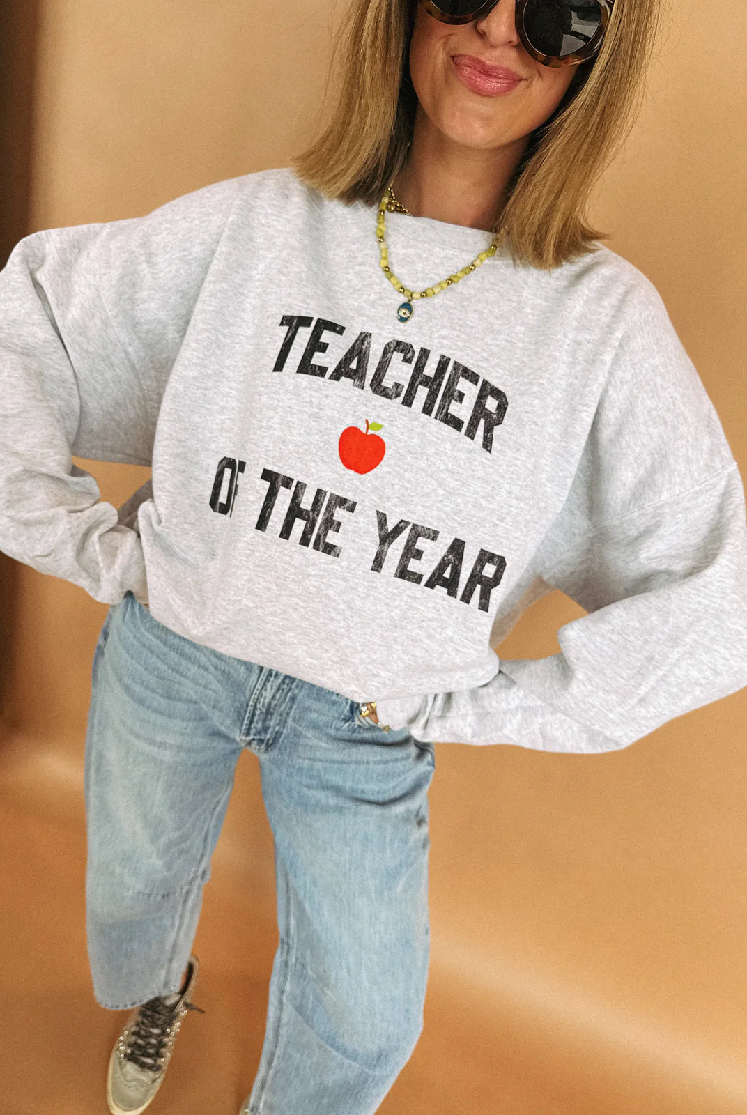 Teacher of the Year Sweatshirt-1- Tops-Etta + East-Usher & Co - Women's Boutique Located in Atoka, OK and Durant, OK